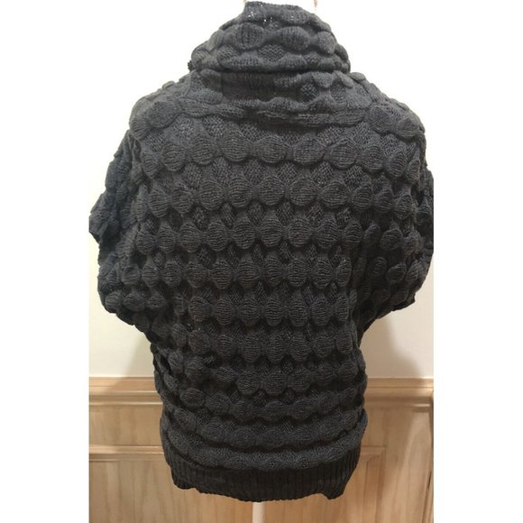 NWT~Derek Heart Body Central Cowl Neck Short Sleeve Sweater ~ Size Medium ~ Gray - Picture 5 of 9